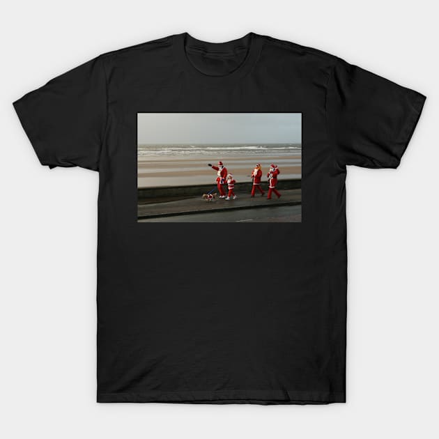 Santas going for a walk T-Shirt by orcadia